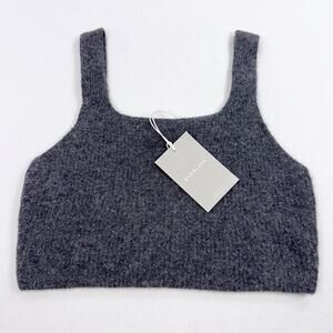 Everlane The Cozy Stretch Tank Women's Large Heathered Charcoal Wool Blend